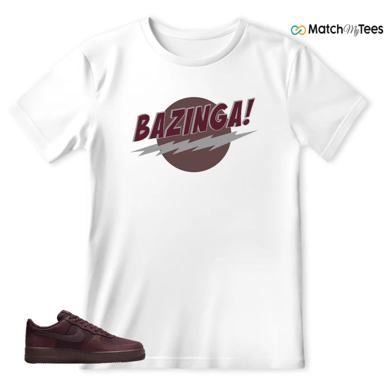 NIKE AIR FORCE 1 07 BURGUNDY CRUSH SNEAKER Matching Tees T-shirt for Men