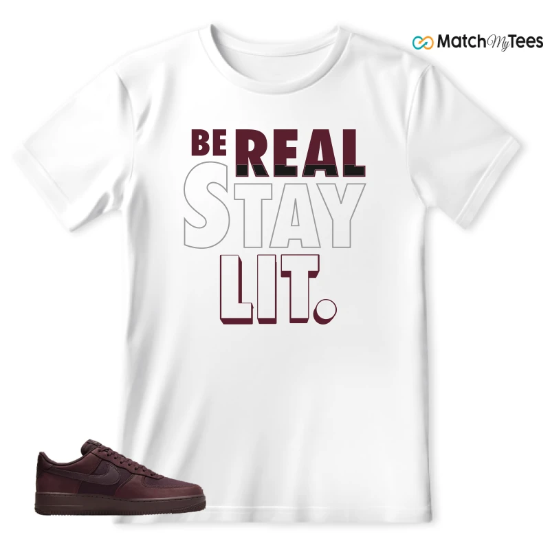 NIKE AIR FORCE 1 07 BURGUNDY CRUSH SNEAKER Matching Tees t-shirt