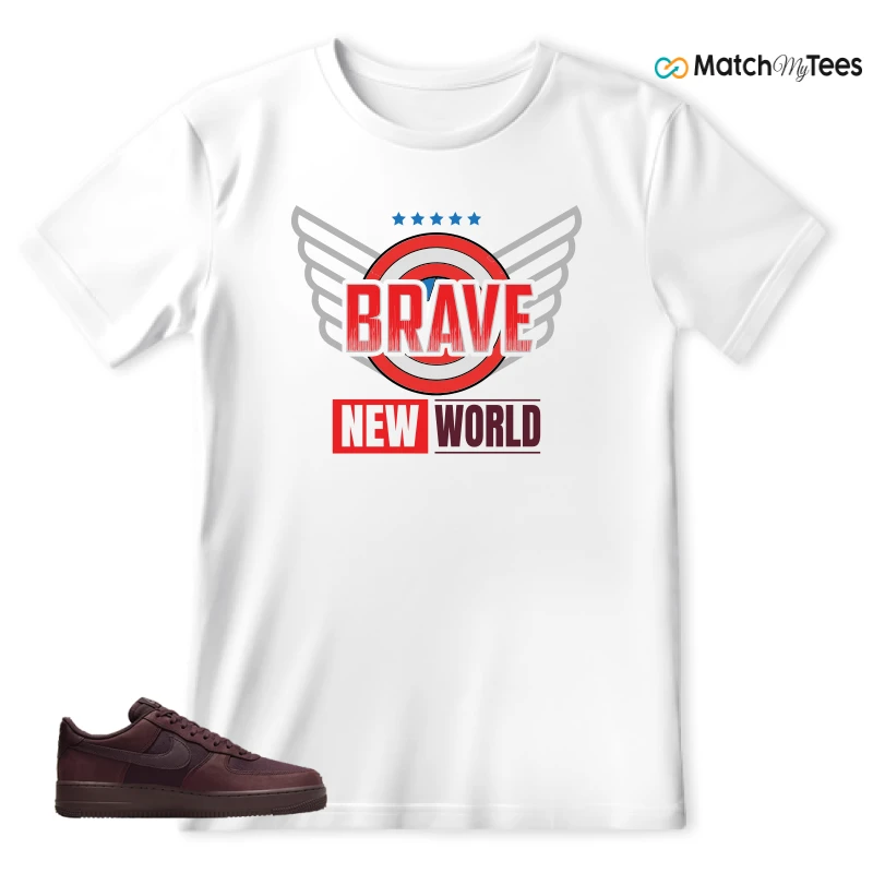 NIKE AIR FORCE 1 07 BURGUNDY CRUSH SNEAKER Matching Tees t-shirt