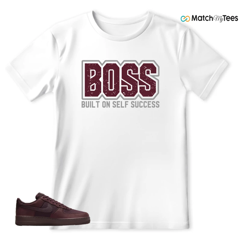 NIKE AIR FORCE 1 07 BURGUNDY CRUSH SNEAKER Matching Tees t-shirt