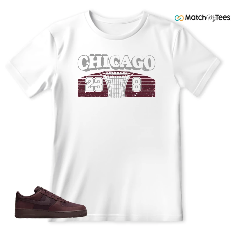 NIKE AIR FORCE 1 07 BURGUNDY CRUSH SNEAKER Matching Tees t-shirt
