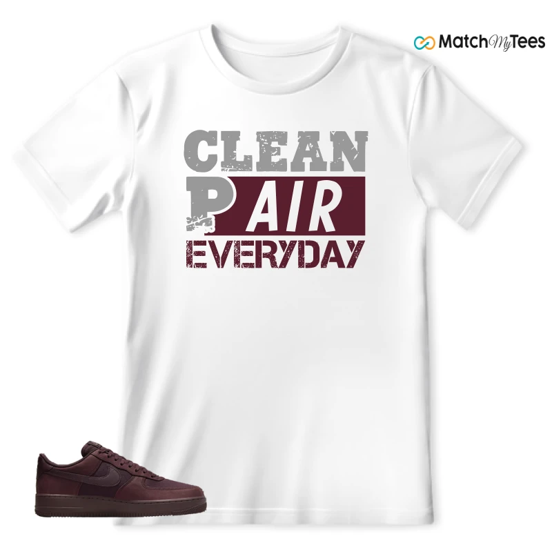 NIKE AIR FORCE 1 07 BURGUNDY CRUSH SNEAKER Matching Tees t-shirt