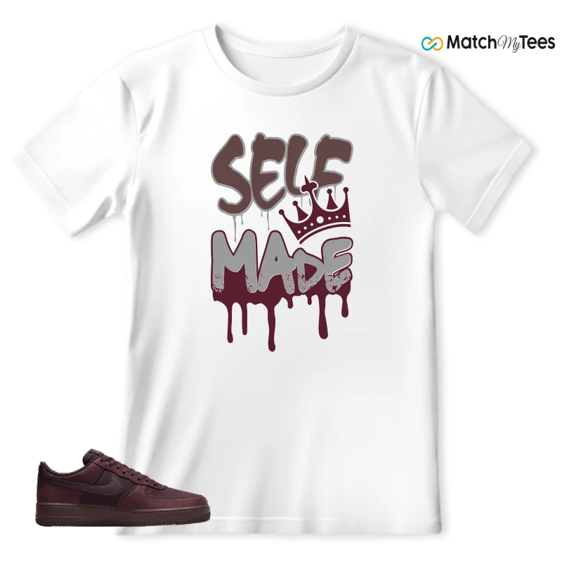 NIKE AIR FORCE 1 07 BURGUNDY CRUSH SNEAKER Matching Tees t-shirt