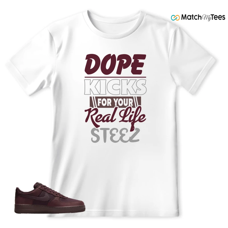 NIKE AIR FORCE 1 07 BURGUNDY CRUSH SNEAKER Matching Tees t-shirt