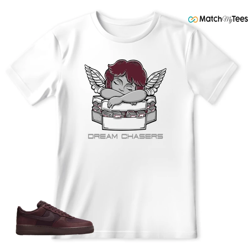 NIKE AIR FORCE 1 07 BURGUNDY CRUSH SNEAKER Matching Tees t-shirt