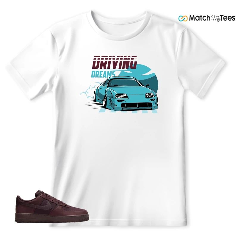 NIKE AIR FORCE 1 07 BURGUNDY CRUSH SNEAKER Matching Tees T-shirt for Men