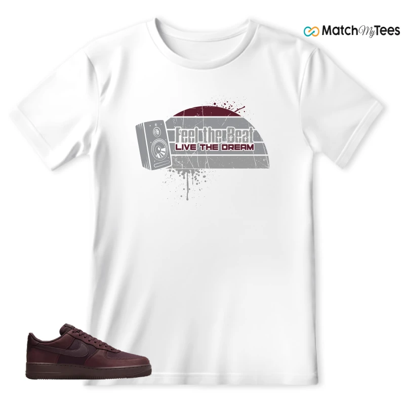 NIKE AIR FORCE 1 07 BURGUNDY CRUSH SNEAKER Matching Tees t-shirt