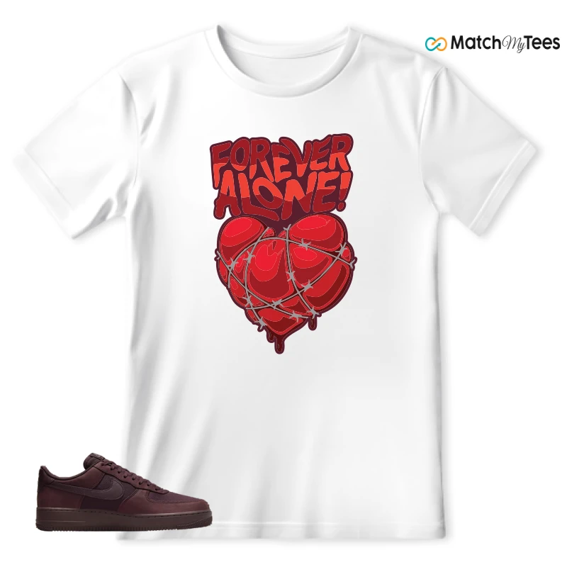NIKE AIR FORCE 1 07 BURGUNDY CRUSH SNEAKER Matching Tees t-shirt