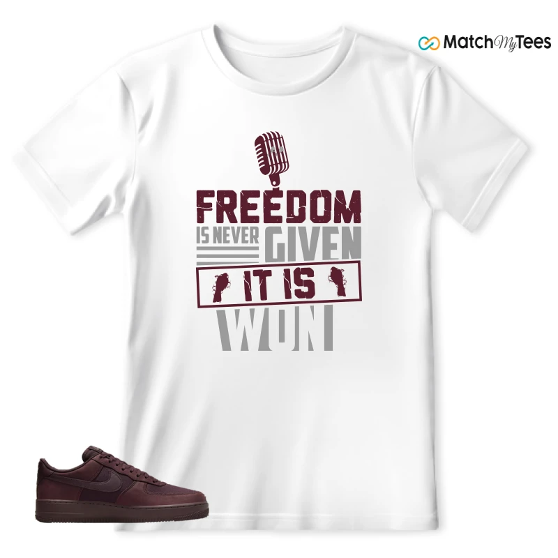 NIKE AIR FORCE 1 07 BURGUNDY CRUSH SNEAKER Matching Tees t-shirt