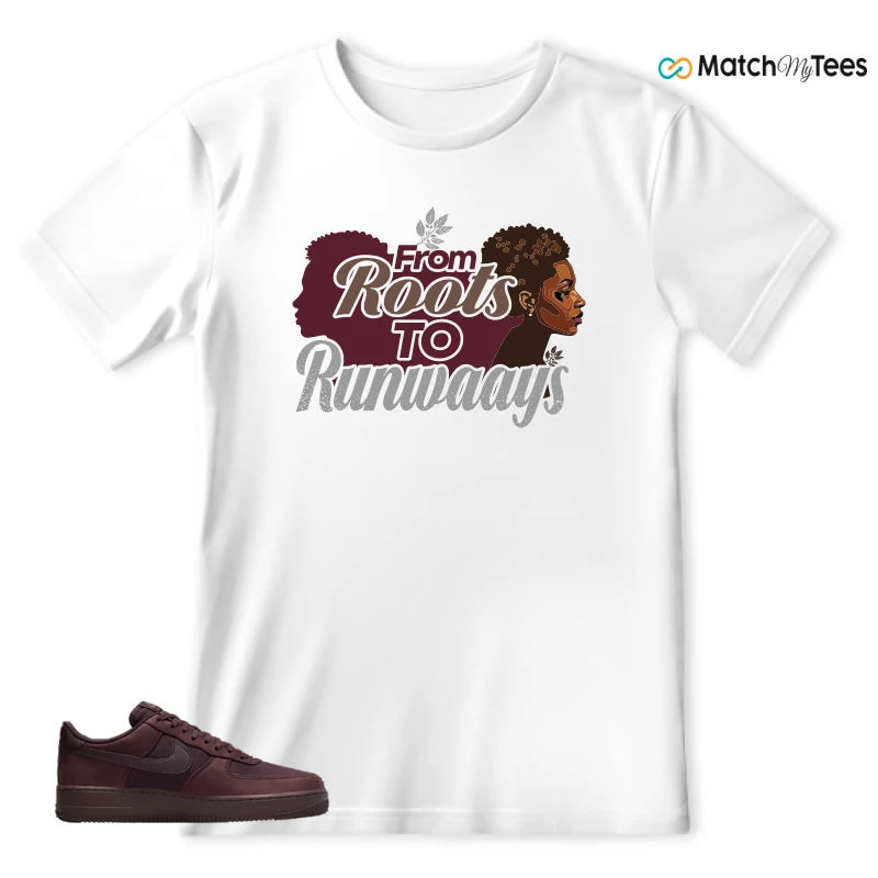 NIKE AIR FORCE 1 07 BURGUNDY CRUSH SNEAKER Matching Tees t-shirt
