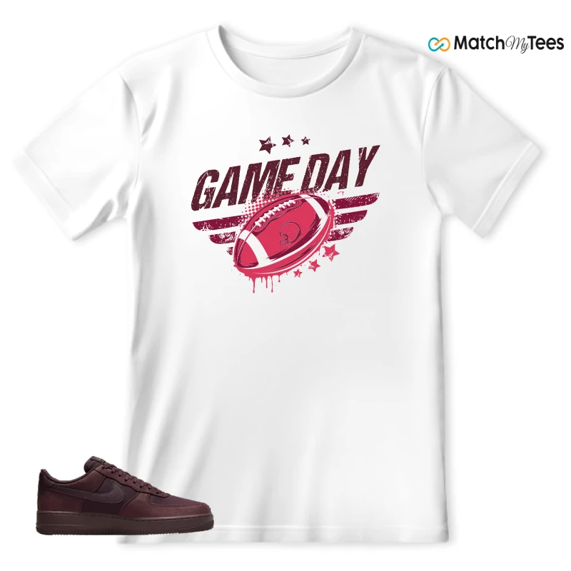 NIKE AIR FORCE 1 07 BURGUNDY CRUSH SNEAKER Matching Tees t-shirt