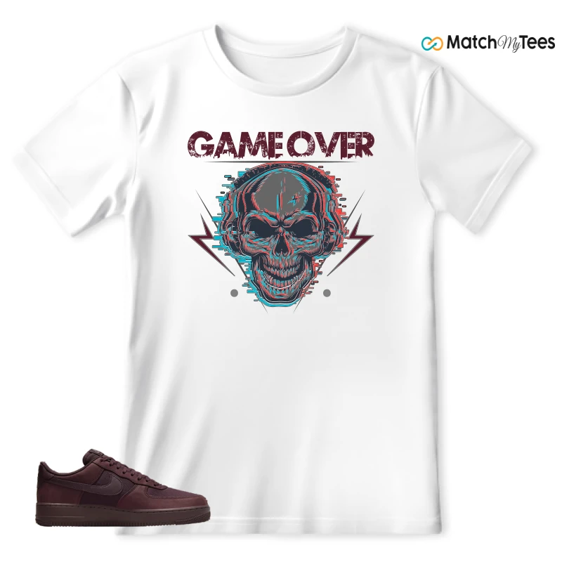 NIKE AIR FORCE 1 07 BURGUNDY CRUSH SNEAKER Matching Tees t-shirt