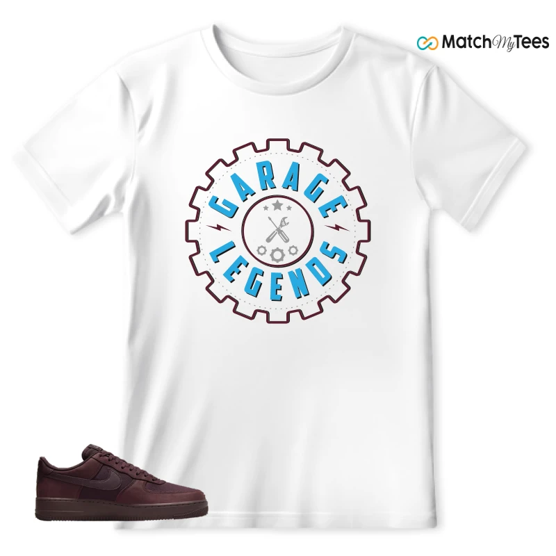 NIKE AIR FORCE 1 07 BURGUNDY CRUSH SNEAKER Matching Tees t-shirt