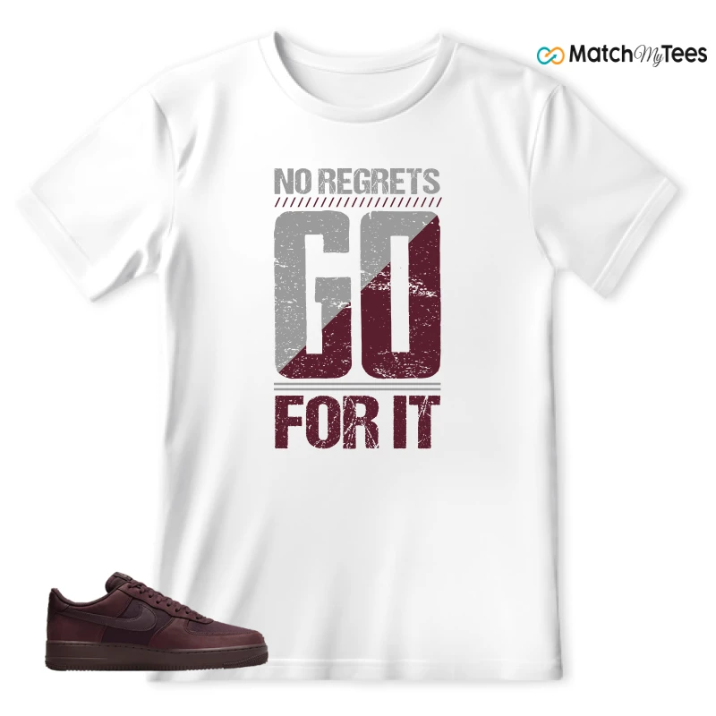 NIKE AIR FORCE 1 07 BURGUNDY CRUSH SNEAKER Matching Tees T-shirt for Men