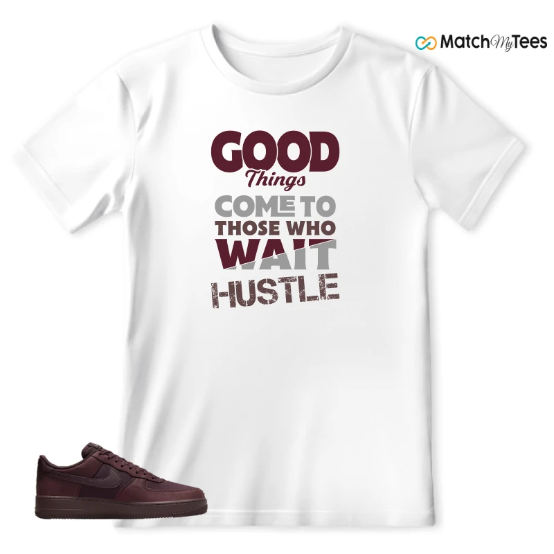 NIKE AIR FORCE 1 07 BURGUNDY CRUSH SNEAKER Matching Tees t-shirt