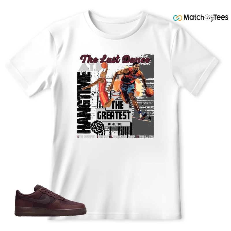 NIKE AIR FORCE 1 07 BURGUNDY CRUSH SNEAKER Matching Tees T-shirt for Men