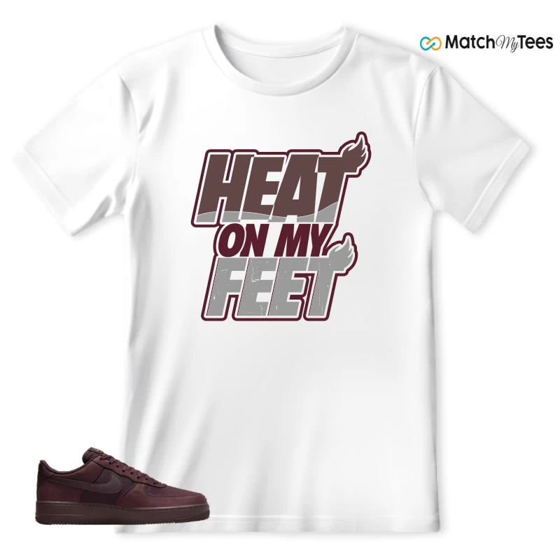 NIKE AIR FORCE 1 07 BURGUNDY CRUSH SNEAKER Matching Tees t-shirt