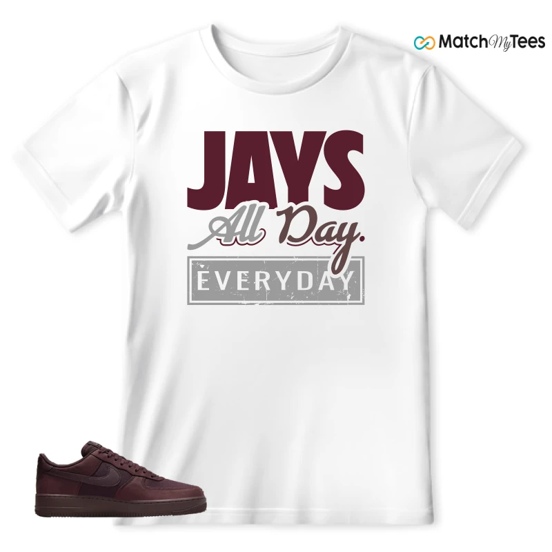 NIKE AIR FORCE 1 07 BURGUNDY CRUSH SNEAKER Matching Tees t-shirt