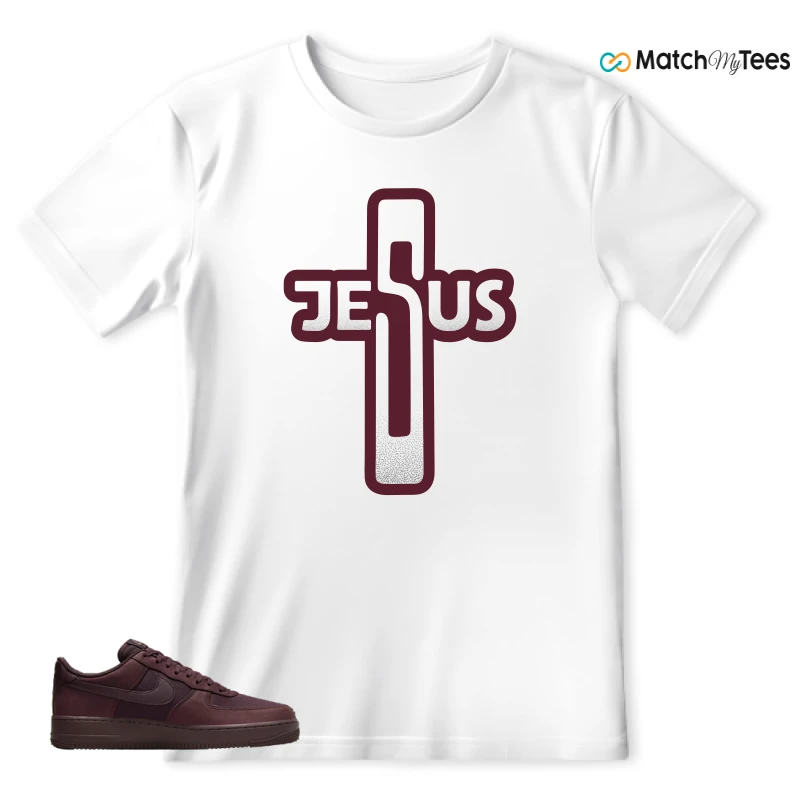 NIKE AIR FORCE 1 07 BURGUNDY CRUSH SNEAKER Matching Tees t-shirt