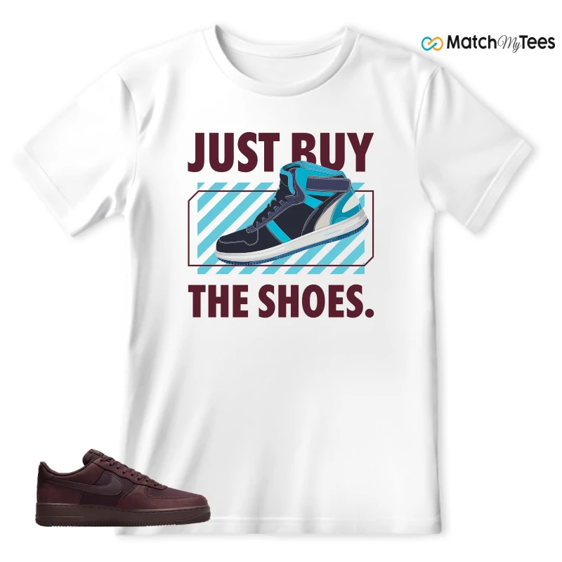 NIKE AIR FORCE 1 07 BURGUNDY CRUSH SNEAKER Matching Tees t-shirt