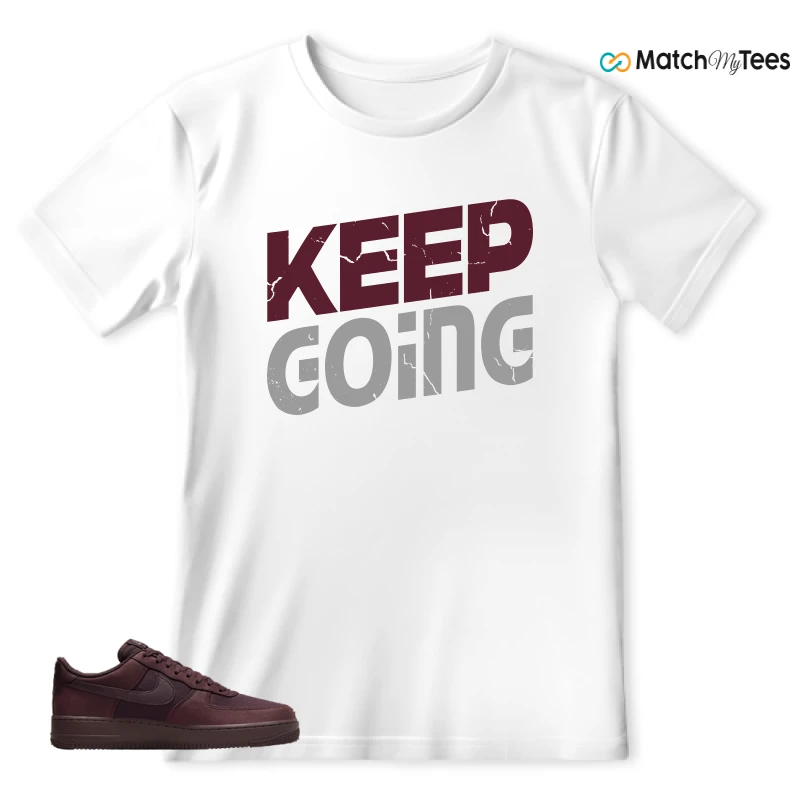 NIKE AIR FORCE 1 07 BURGUNDY CRUSH SNEAKER Matching Tees T-shirt for Men