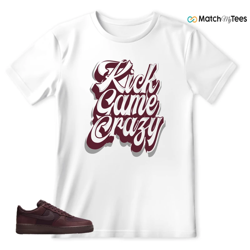 NIKE AIR FORCE 1 07 BURGUNDY CRUSH SNEAKER Matching Tees t-shirt