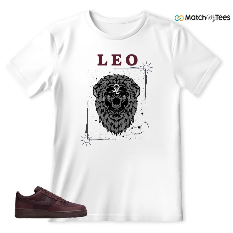 NIKE AIR FORCE 1 07 BURGUNDY CRUSH SNEAKER Matching Tees T-shirt for Men