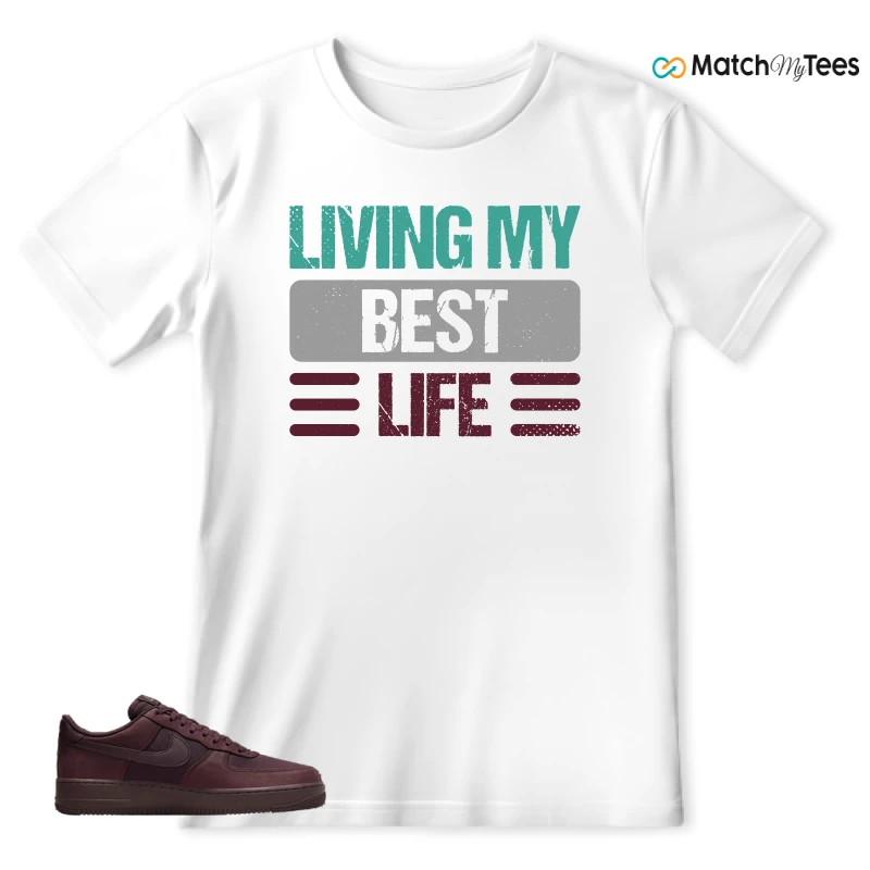 NIKE AIR FORCE 1 07 BURGUNDY CRUSH SNEAKER Matching Tees t-shirt
