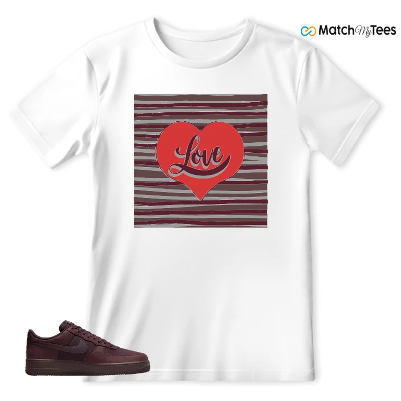 NIKE AIR FORCE 1 07 BURGUNDY CRUSH SNEAKER Matching Tees t-shirt
