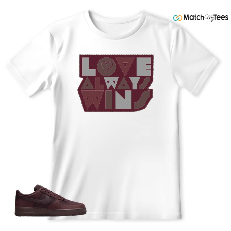 NIKE AIR FORCE 1 07 BURGUNDY CRUSH SNEAKER Matching Tees t-shirt