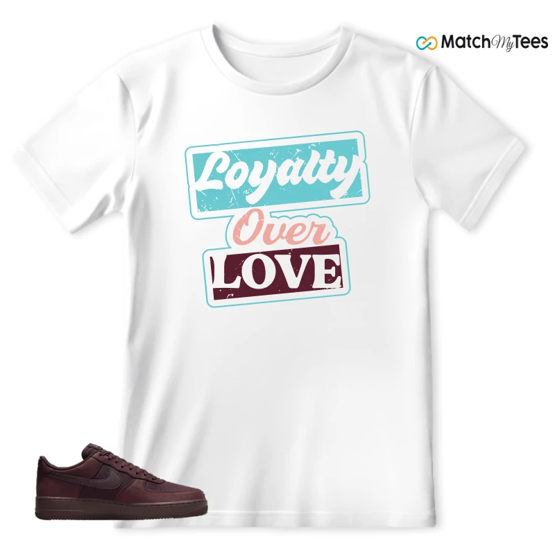 NIKE AIR FORCE 1 07 BURGUNDY CRUSH SNEAKER Matching Tees t-shirt