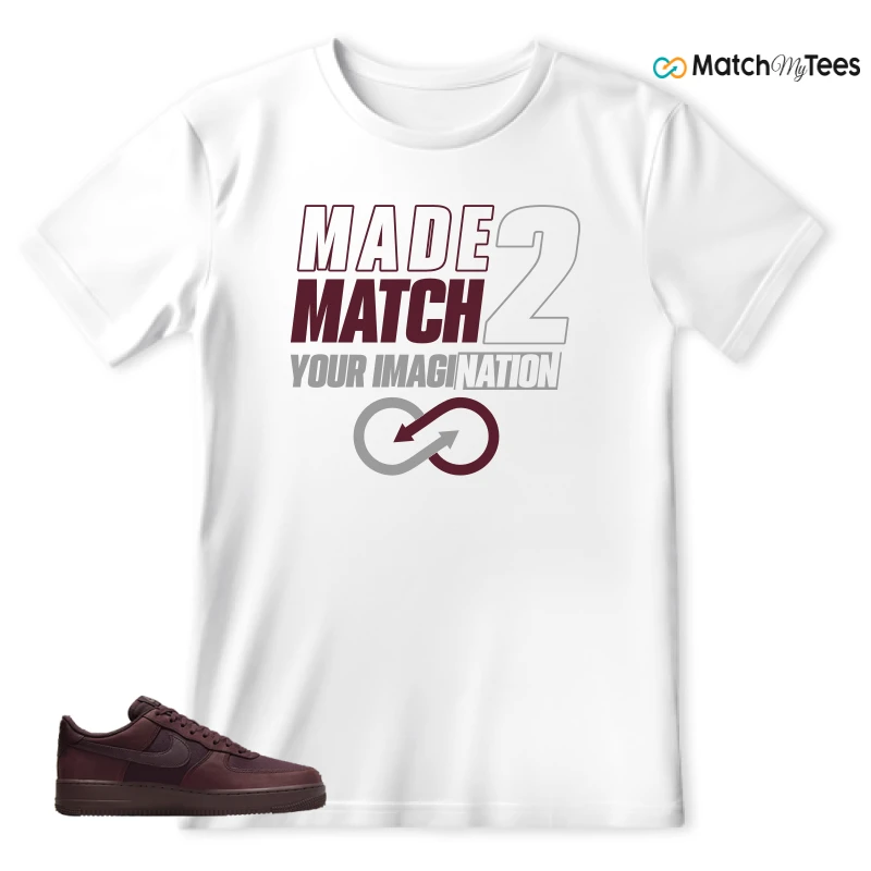 NIKE AIR FORCE 1 07 BURGUNDY CRUSH SNEAKER Matching Tees t-shirt