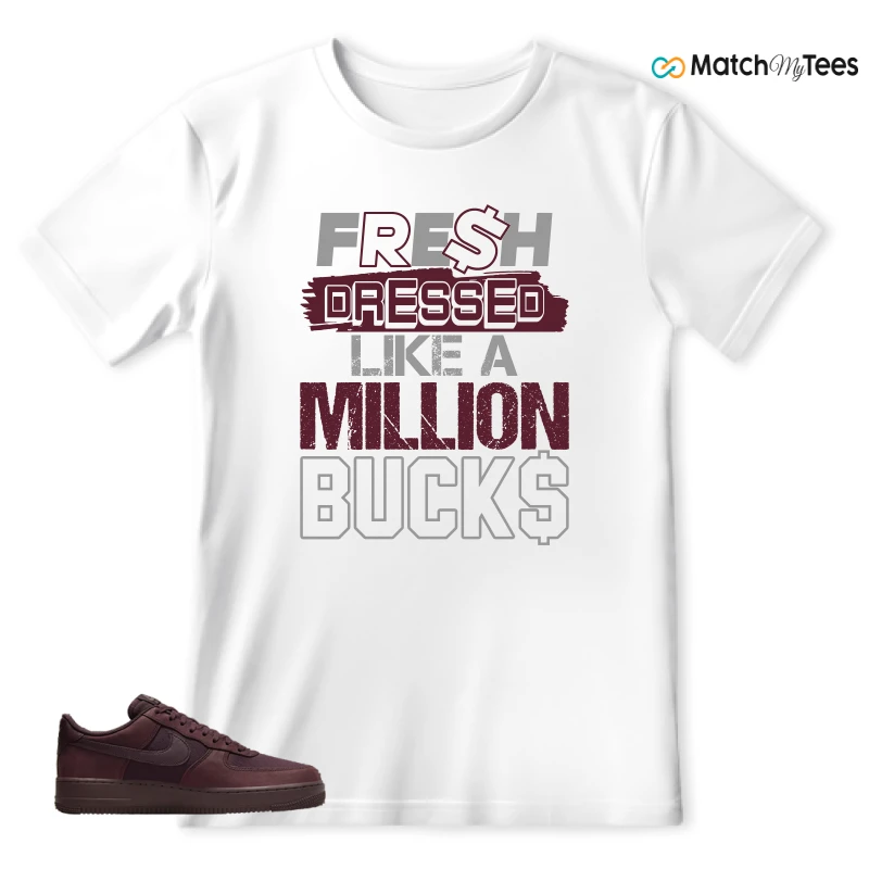 NIKE AIR FORCE 1 07 BURGUNDY CRUSH SNEAKER Matching Tees t-shirt