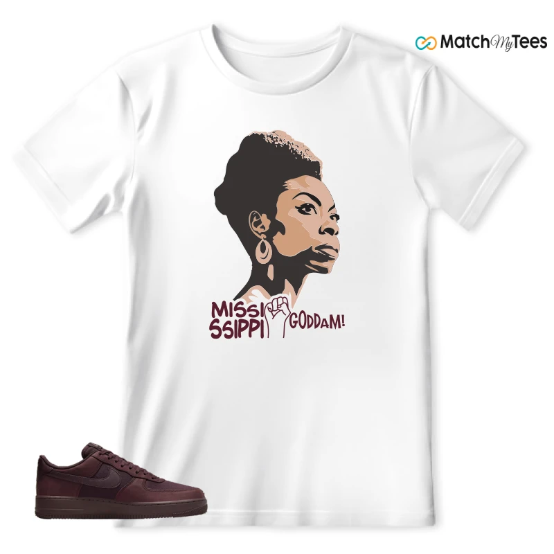NIKE AIR FORCE 1 07 BURGUNDY CRUSH SNEAKER Matching Tees t-shirt