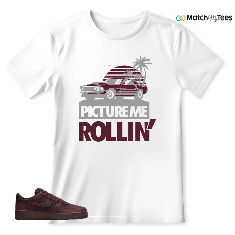 NIKE AIR FORCE 1 07 BURGUNDY CRUSH SNEAKER Matching Tees t-shirt