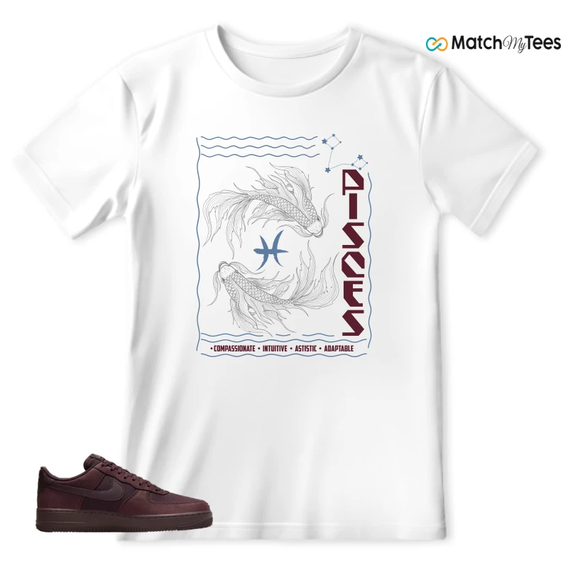 NIKE AIR FORCE 1 07 BURGUNDY CRUSH SNEAKER Matching Tees T-shirt for Men