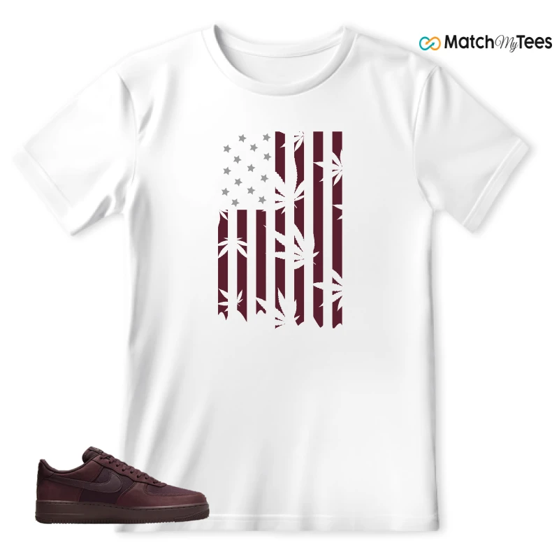 NIKE AIR FORCE 1 07 BURGUNDY CRUSH SNEAKER Matching Tees t-shirt