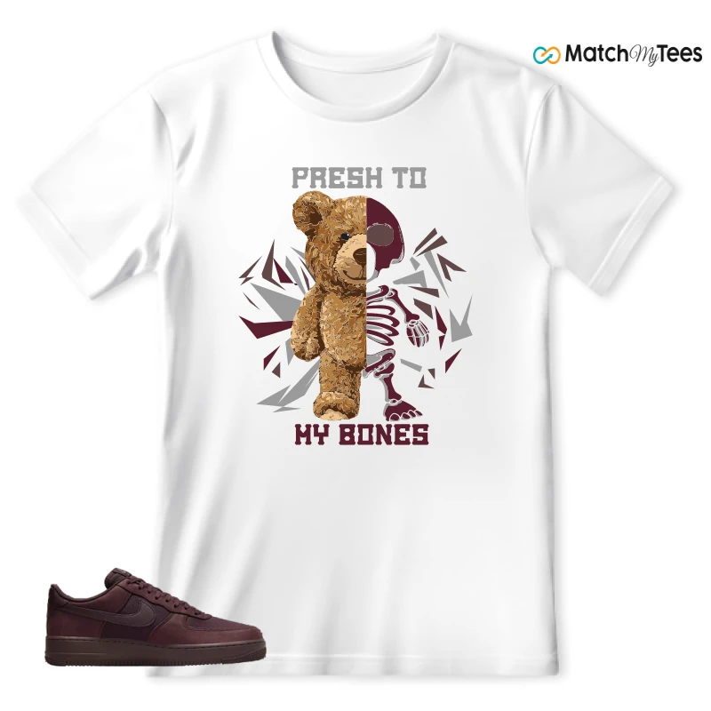 NIKE AIR FORCE 1 07 BURGUNDY CRUSH SNEAKER Matching Tees t-shirt