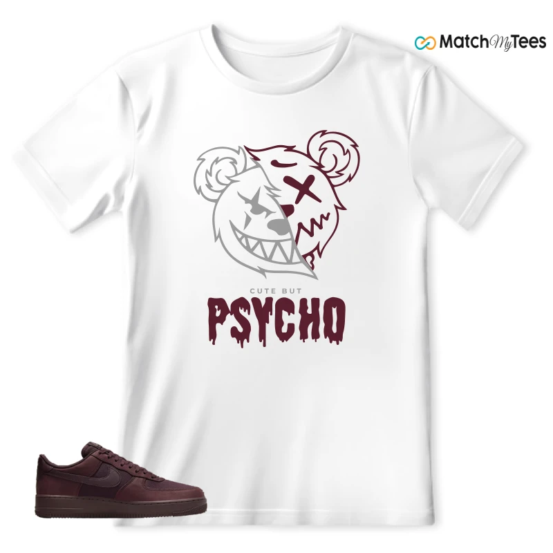 NIKE AIR FORCE 1 07 BURGUNDY CRUSH SNEAKER Matching Tees t-shirt