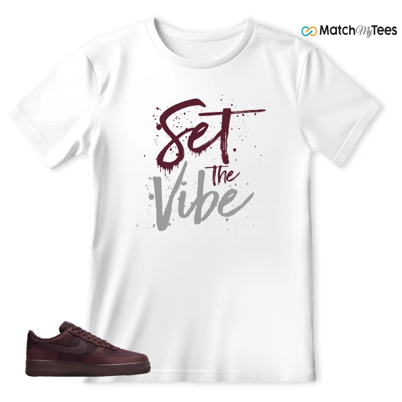 NIKE AIR FORCE 1 07 BURGUNDY CRUSH SNEAKER Matching Tees t-shirt
