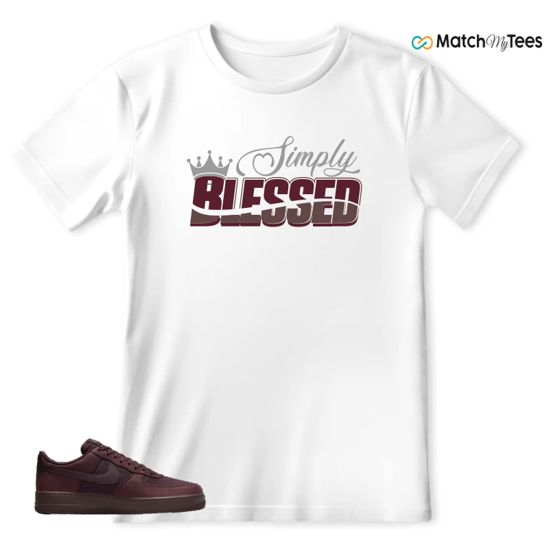 NIKE AIR FORCE 1 07 BURGUNDY CRUSH SNEAKER Matching Tees t-shirt