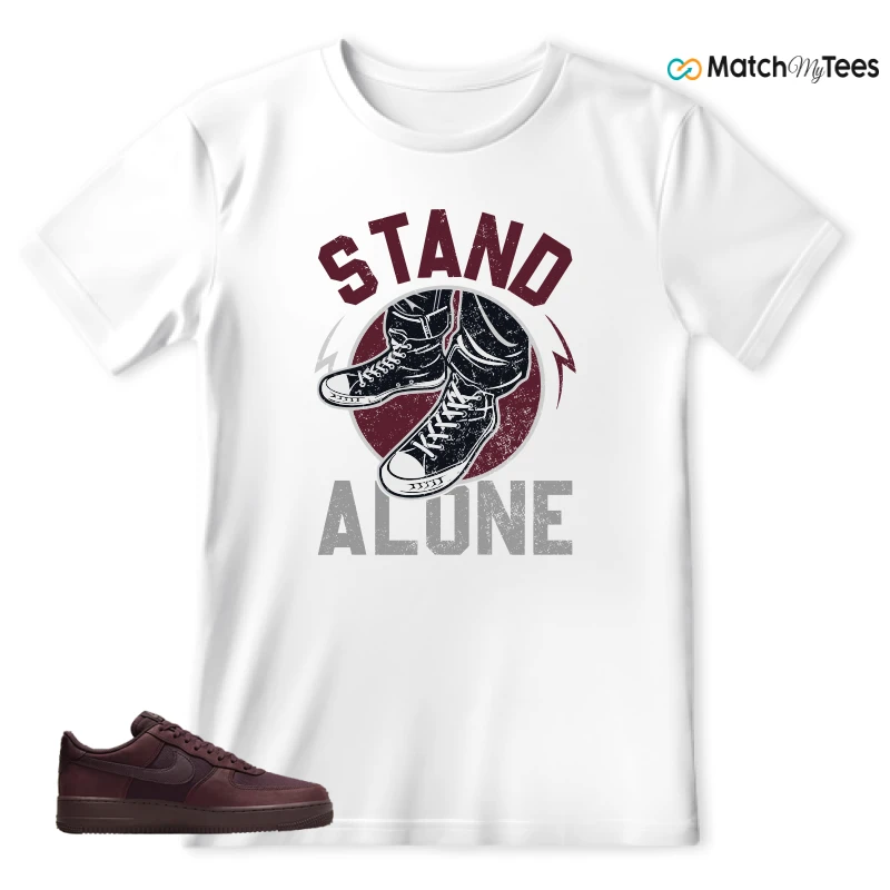 NIKE AIR FORCE 1 07 BURGUNDY CRUSH SNEAKER Matching Tees t-shirt