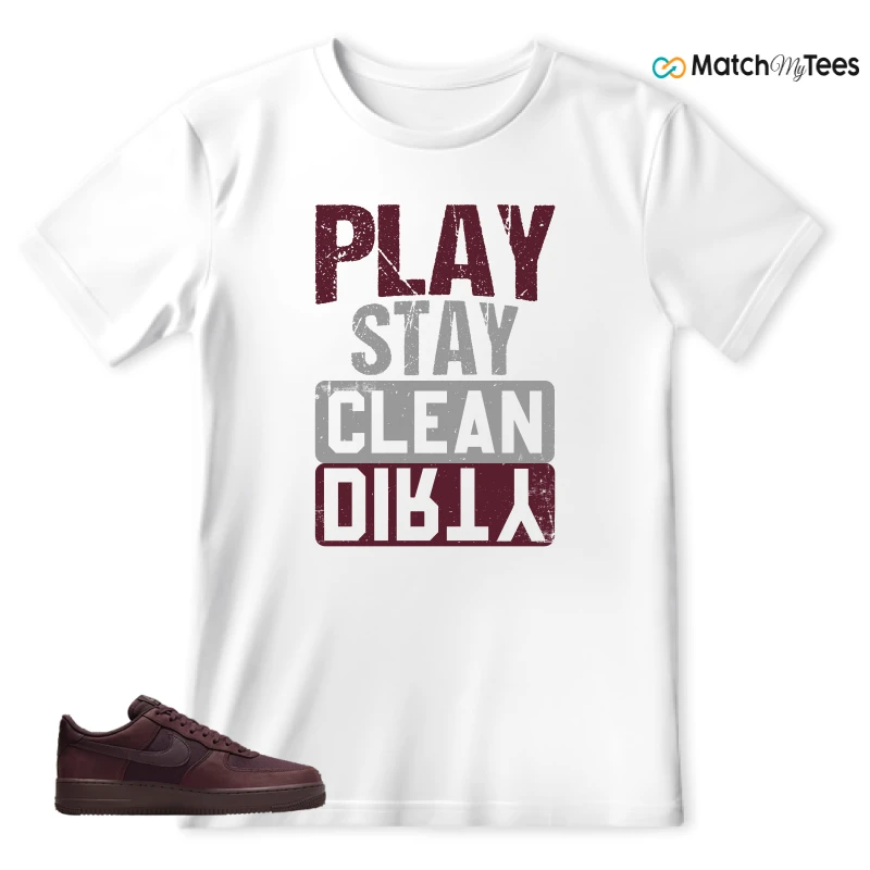 NIKE AIR FORCE 1 07 BURGUNDY CRUSH SNEAKER Matching Tees t-shirt