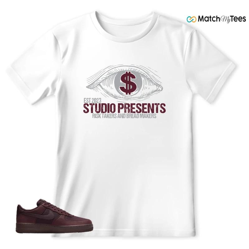 NIKE AIR FORCE 1 07 BURGUNDY CRUSH SNEAKER Matching Tees t-shirt