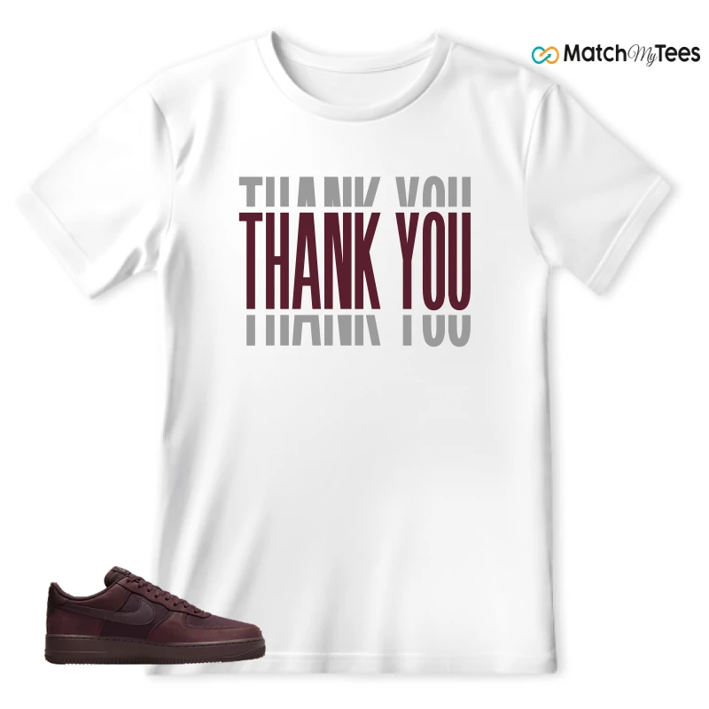 NIKE AIR FORCE 1 07 BURGUNDY CRUSH SNEAKER Matching Tees t-shirt