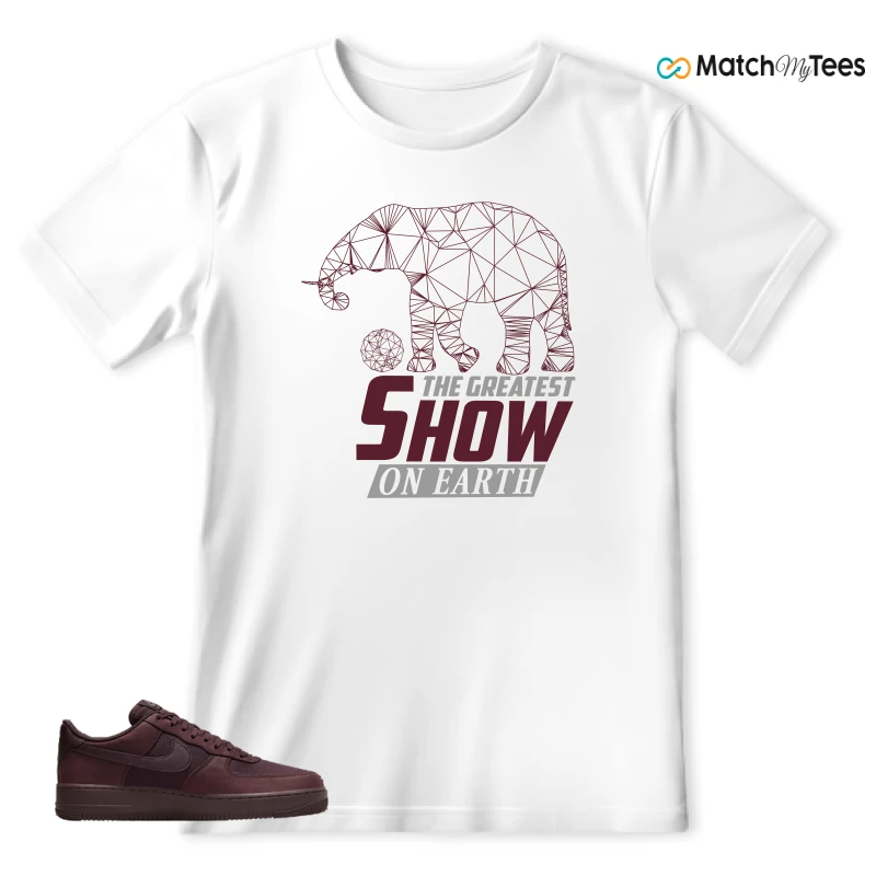 NIKE AIR FORCE 1 07 BURGUNDY CRUSH SNEAKER Matching Tees t-shirt