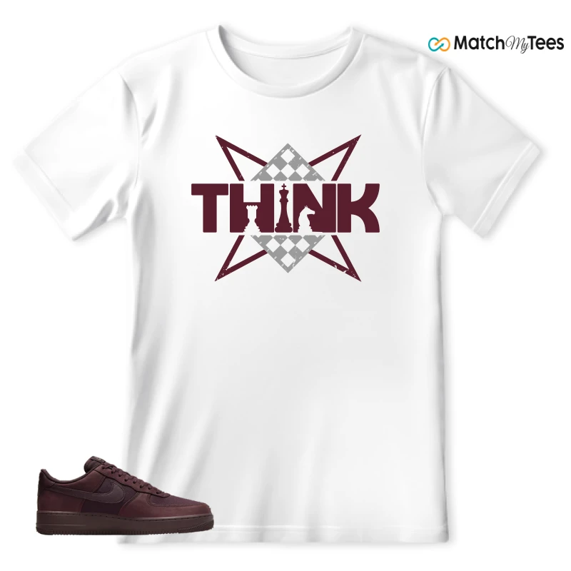 NIKE AIR FORCE 1 07 BURGUNDY CRUSH SNEAKER Matching Tees T-shirt for Men