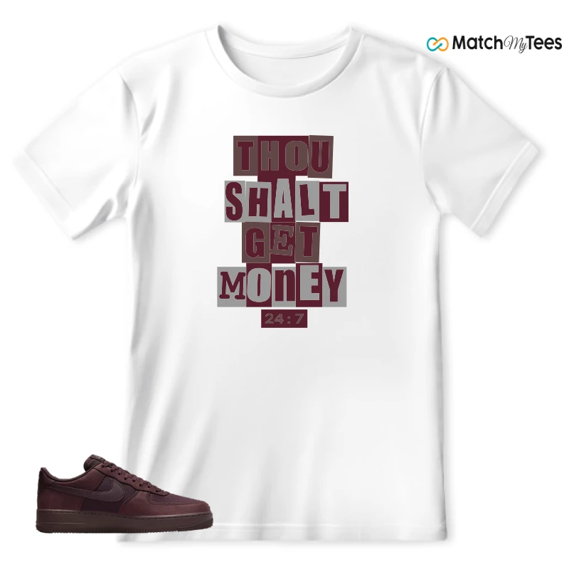 NIKE AIR FORCE 1 07 BURGUNDY CRUSH SNEAKER Matching Tees t-shirt