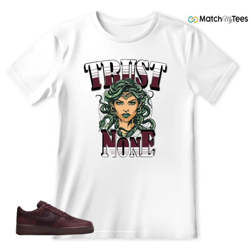 NIKE AIR FORCE 1 07 BURGUNDY CRUSH SNEAKER Matching Tees t-shirt