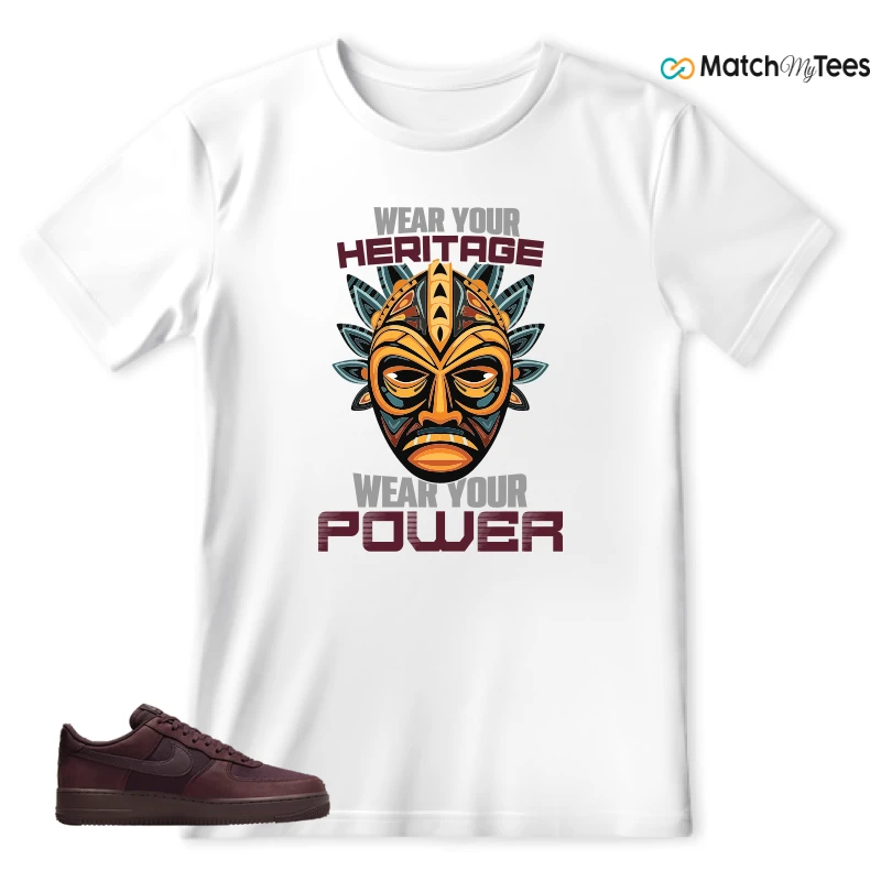 NIKE AIR FORCE 1 07 BURGUNDY CRUSH SNEAKER Matching Tees t-shirt